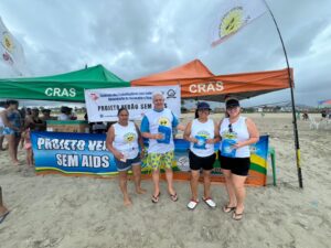 Dirigentes dos Químicos de Jaguariúna participam da 8ª edição do Projeto Verão sem AIDS – solidário, em Ilha Comprida